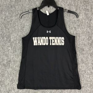 Under Armour Shirt Womens Medium Tank Top Tennis Basic Casual Tee Black Heatgear